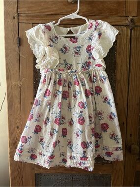 cupcakes & cashmere White Dress with Pink and Blue Floral Print